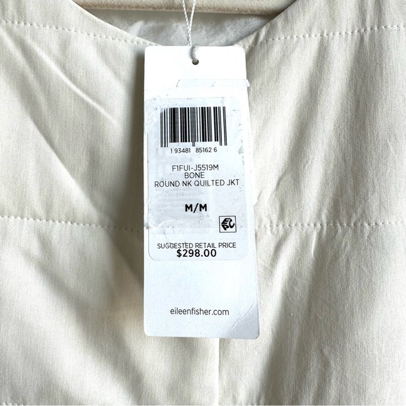 NWT Ellen Fisher Fuji Silk Quilted Jacket Size M - Picture 13 of 14